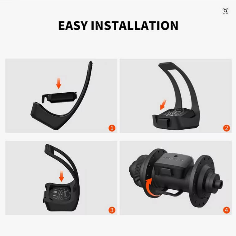 Coospo BK9S sensor de velocidad para bicicleta – vista lateral de las especificaciones técnicas